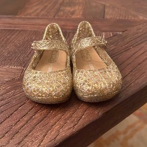 Mini Melissa Campagna Zig Zag, Gold Toddler Mary Jane, Size 4
